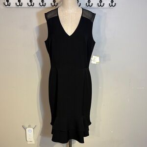 Anne Klein Black V-Neck Mini Dress